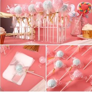 Cake Pop Stand 300pc Sticks and Wrappers, Cake Pop Making Accessories No Box